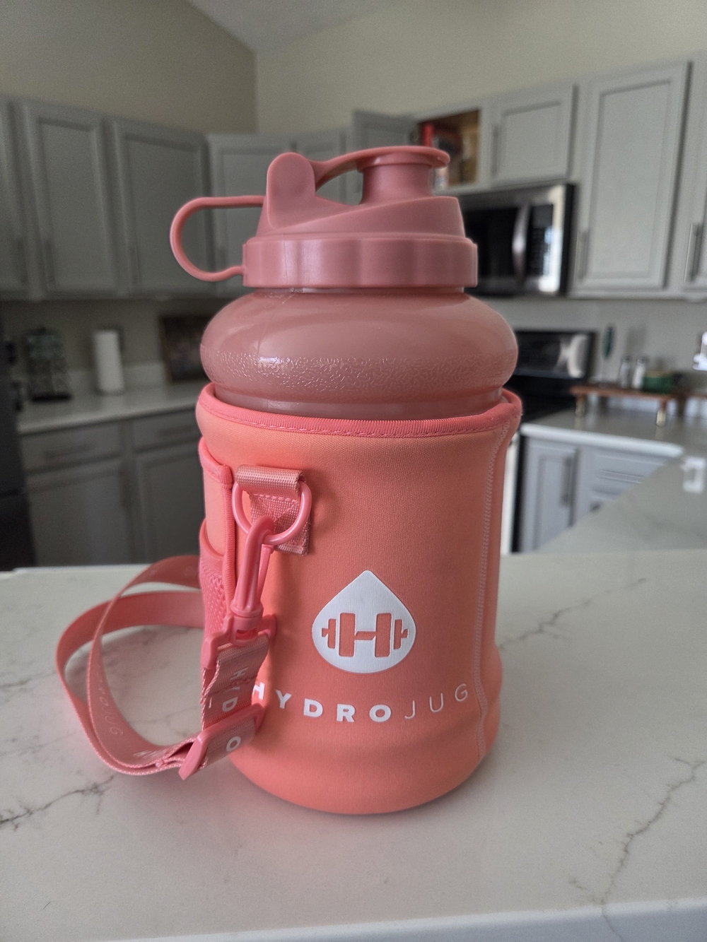 HydroJug Coral Pink Insulated Water Jug with Strap